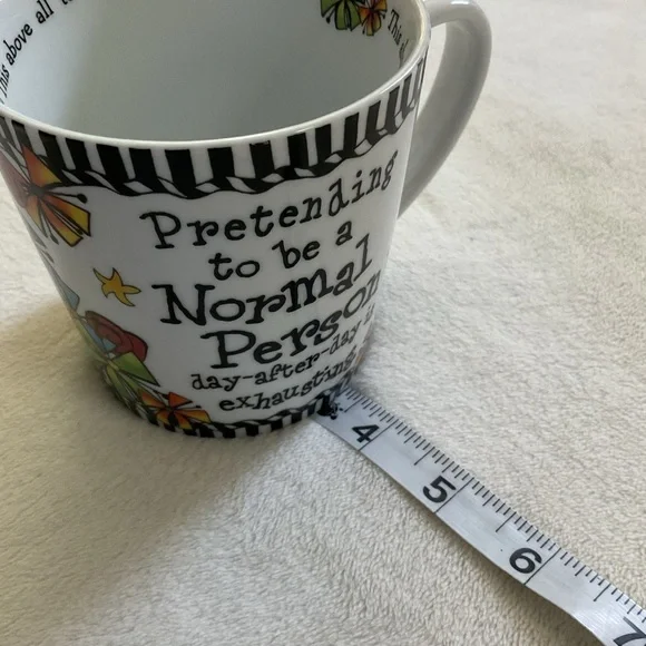 Suzy Toronto Pretending to Be A Normal Person Mug Cup Colorful Floral Whimsical - Picture 9 of 9